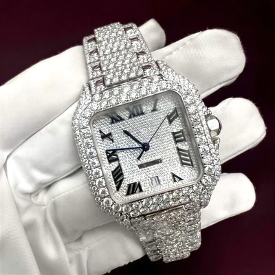 Men’s Custom Luxury 31mm Moissanite Stainless Steel Watch – Hip Hop Style - Image 1 of 4