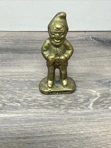 Vintage Solid Brass Elf Leprechaun Gnome Figurine Small 2.5" Tall Lucky Charm - Picture 1 of 4