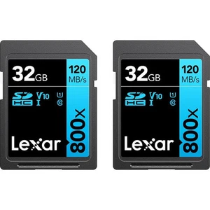 Lexar High-Performance 800x 32GB SDHC UHS-I Memory Card (2-Pack) - Picture 1 of 8