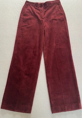 PANTALÓN MASSIMO DUTTI TALLA 8 CORDÓN BORGOÑA PIERNA ANCHA ALTO MUJER VER DETALLE Foto 1 de 4