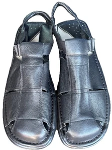 Sandalias Kenneth Cole Reaction para hombre de cuero negro hebilla de pesca punta cerrada talla 14 - Imagen 1 de 8