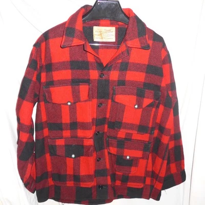 vtg Filson Wool Plaid Mackinaw Cruiser Jacket Size 48 USA Made - Image 1 of 4