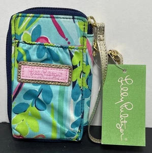 NWT Lilly Pulitzer Shorely Blue Nice To See You Carded ID Wristlet Wallet Coin - Picture 1 of 10