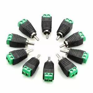 10pcs Cavo Cavo Altoparlante a Audio RCA Connettore Maschio Adattatore Jack Spina US - Foto 1 di 8