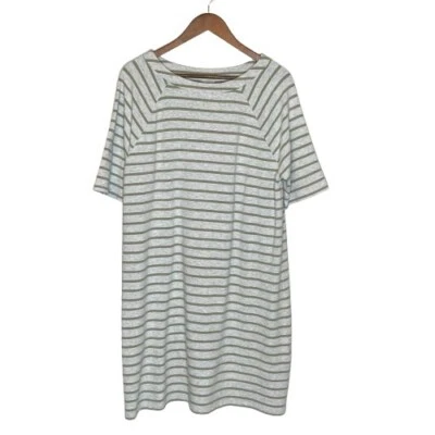 Chicos Zenergy Mujer Camiseta a Rayas Vestido Talla XL Gris Verde Informal Cómodo Foto 1 de 4