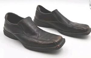 Skechers Shoes Mens 11 Loafers Brown Leather Square Toe Slip On Casual Comfort - Picture 1 of 14
