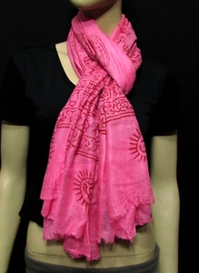 Sc130 Cotton Stole Pink Scarves scarf muffler OM Namah Shivaya Chant Natraj - Picture 1 of 5