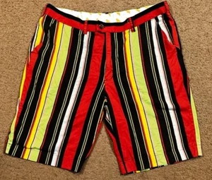 Pantalones Cortos de Golf Loudmouth Para Hombre Talla 38 Rayas Multicolor *Divertidos Declaraciones* - Imagen 1 de 9