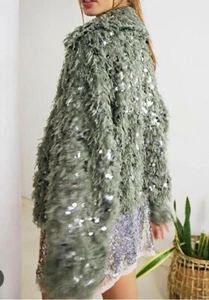 Free People Camilla Sequin Feather Jacket XL - Picture 1 of 8