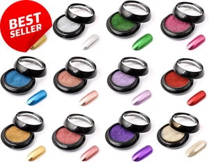 12 Jars Chrome Nail Powder, Metallic Mirror & Holographic for Nail Art - Picture 1 of 12