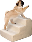 3-Step Pet Stairs - Nonslip Foam Dog and Cat Steps with Removable Zippered Cover