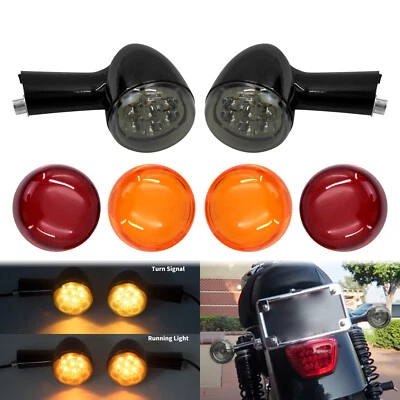 Black Long Bracket Rear Turn Signal Light For Harley 92-2022 Sportster XL 48 72 - Image 1 of 4