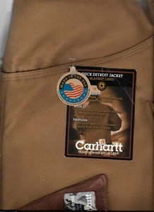 Vintage CARHARTT DUCK DETROIT JACKET size 54reg J01brn made usa 20years storage  - Picture 1 of 2
