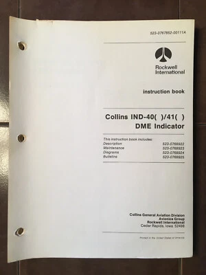Manual de servicio Rockwell Collins IND-40 & IND-41 Foto 1 de 4