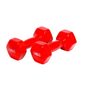 2x Mancuernas pesas de 3kg suave ejercicio, musculación, gimnasio, de acero con - Imagen 1 de 5