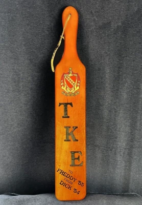 1954-55 Tau Kappa Epsilon TKE Fraternity Paddle Beta Theta Missouri Hickory Co. - Image 1 of 4