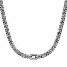 John Hardy 5mm Sterling Silver 925 Women's Woven Necklace Nb900477X18 1486004