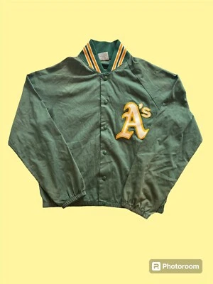 Jaqueta de beisebol vintage 80’s Majestic MLB Oakland Athletics A’s média - Imagem 1 de 4