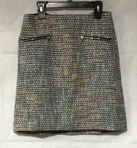 Ann Taylor Loft Women's Size 0 - Multi Color Tweed Zipper Skirt Lined NWT - Picture 1 of 3