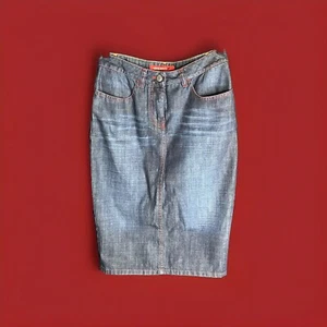 Vintage Miss Sixty 90s Y2K Designer Jean Denim Skirt Size XS Made in Italy - Picture 1 of 9
