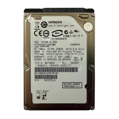 Hitachi 320GB HTS545032B9A300 5400RPM SATA 2.5" Internal HDD Hard Disk Drive - Image 1 of 3