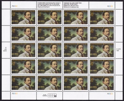 Scott #3002 TENNESSEE WILLIAMS Sheet of 20 32¢ Stamps - MNH - Image 1 of 2