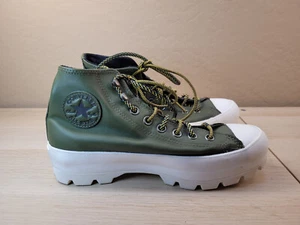 Converse Hi Olive Green Leather Gore-Tex Lug Ankle Boots Shoes Womens 9 EUC - Picture 1 of 11