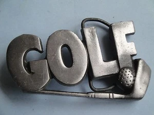  VINTAGE 1970s GOLF SPORTS COMMEMORATIVE SOLID BRASS BELT BUCKLE - Picture 1 of 3