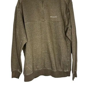 Khaki green Columbia quarter zip sweatshirt outdoor menswear - Picture 1 of 3