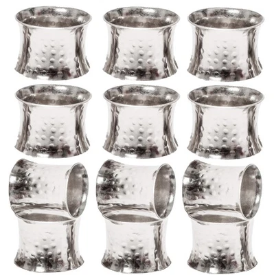 Anillos de servilletas espirales plateados 12 piezas soportes de metal de alta resistencia para cena boda Foto 1 de 4