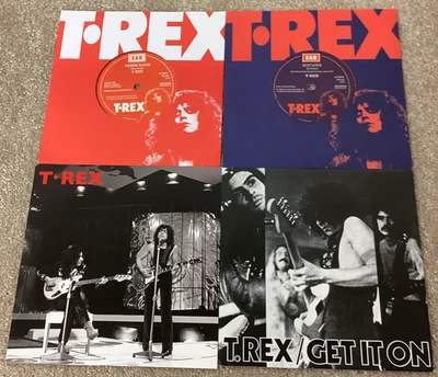 4x T.Rex Marc Bolan 7" Vinyl Singles with Picture Sleeves two on Red Vinyl - Image 1 of 4