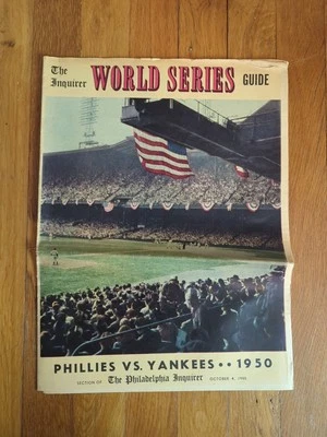 РЕДКАЯ газета Philadelphia Inquirer 1950 World Series Guide Phillies Yankees - Изображение 1 из 4