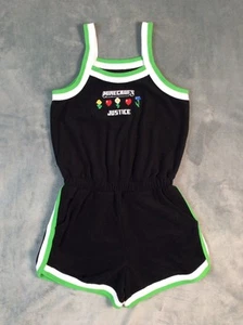 Justice Girls One Piece 7/8 Small Minecraft Logo Black - Picture 1 of 5