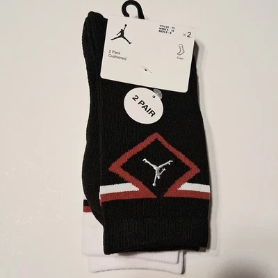Air Jordan Jumpman Nike Niños 2 Pares Calcetines Jóvenes M 9-11 (5Y-7Y) Logo Diamante Foto 1 de 4