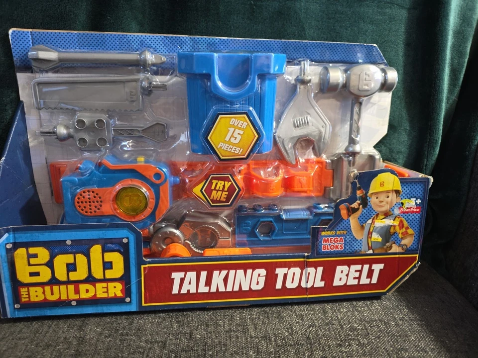 Juego de cinturones de herramientas Bob The Builder Talking Fisher Price 2015 probado funciona sellado nuevo Foto 1 de 4