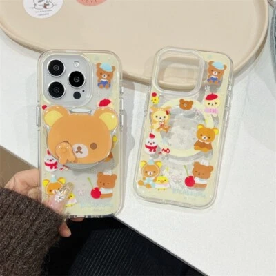 Snowflake Rilakkuma Mag Safe Holder Case Hülle für iPhone 16 Pro Max 15 14 13 - Bild 1 von 4