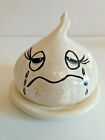 Vintage Anthropomorphic Onion Keeper Dish Lidded Plate Crying Face Artist Signed