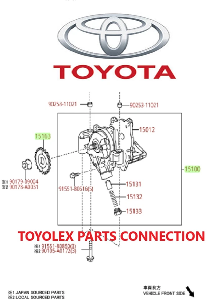 NUEVO OEM TOYOTA COROLLA MATRIX SCION XD GENUINO 15100-37030 BOMBA DE ACEITE Y PIÑÓN Foto 1 de 1