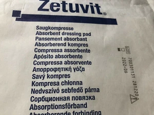 ZETUVIT von Hartmann,Saugkompresse,mittel,10x10cm,Haltbar bis 2022 - Bild 1 von 1