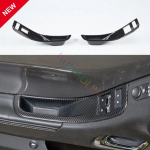 For Chevrolet Camaro 2010-2015 Carbon Fiber Window Lock Lift Panel Trim Frame 2X - Picture 1 of 9