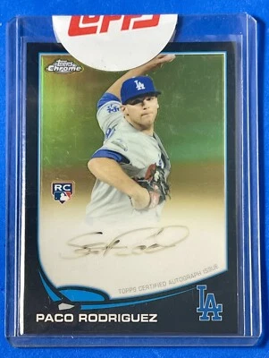 2013 Topps Chrome Black Refractor Auto Paco Rodriguez RC Rookie 91/100 #182 - Image 1 of 3