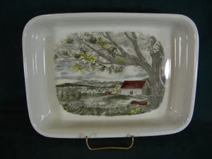 Plato de panadería de lasaña rectangular Johnson Brothers The Friendly Village 11 1/4" - Imagen 1 de 3