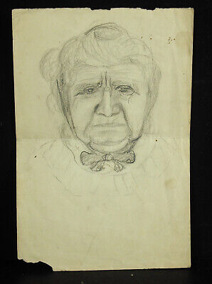 Dibujo Original Retrato De Antigua Mujer • 15.25€