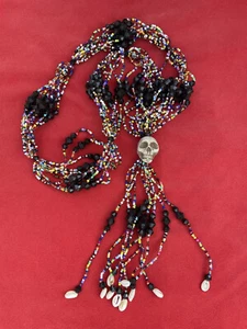 Santeria Vodou Curanderismo Enorme Intrecciato Multicolore Antenati Palero Teschio Mazo - Foto 1 di 14