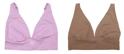 Adidas Logo Front Mesh Lined Wire-Free Longline Triangle Women's Bra NWT - Image 1 of 4