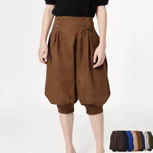 Victorian Women Pirate Pants Medieval Viking Loose Pants Halloween Lady Bloomers - Picture 1 of 32
