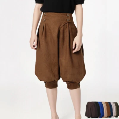 Pantalones Victorianos Mujeres Pirata Medieval Vikingo Pantalones Sueltos Halloween Dama Florers