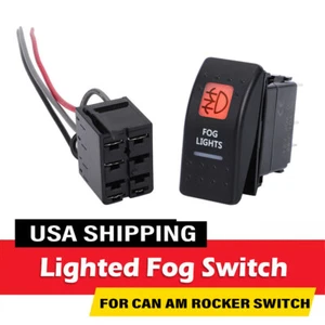AMBER/ORANGE FOG LIGHTS SWITCH ROCKER FOR CAN AM MAVERICK X3 COMMANDER DEFENDER - Picture 1 of 11
