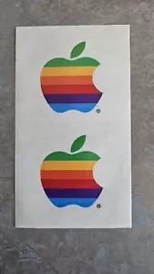Vintage 1980's Apple Stickers - Original Logo Collectible, Over 40 Years Old!!! - Picture 1 of 2
