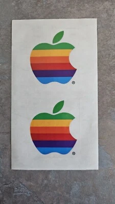 Vintage 1980's Apple Stickers - Original Logo Collectible, Over 40 Years Old!!! - Image 1 of 2